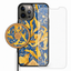 Summer Sky bundle with blue cornflower and sunflower petal phone case, tempered glass screen protector and matching wireless charger