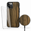 Ziricote bundle with wooden phone case, tempered glass screen protector and matching Ziricote wireless charger
