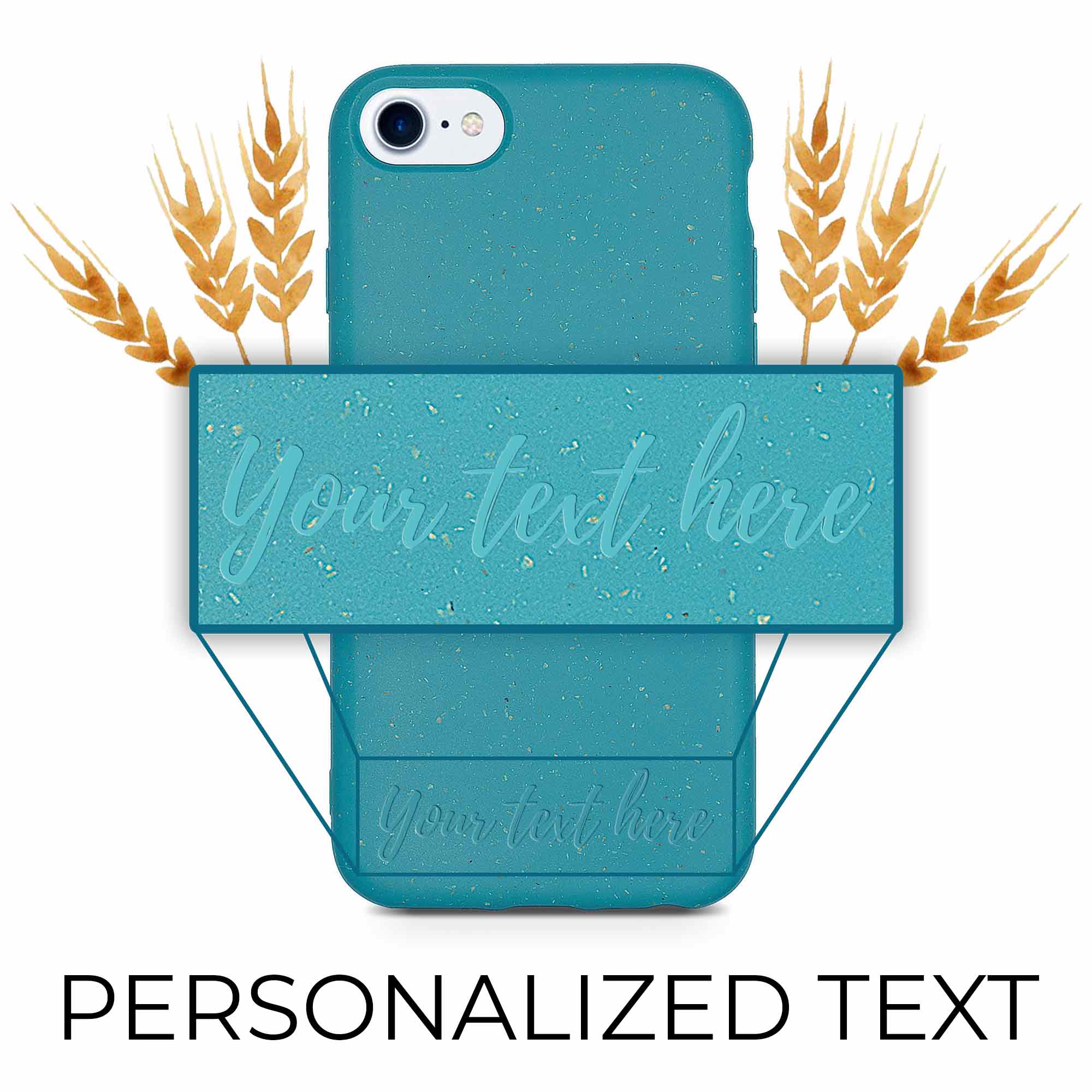 100% Biodegradable Personalized Ocean Blue Phone Case for iPhones / MMORE iPhone 11 PRO / Horizontal 100% Biodegradable Personalized Ocean Blue Phone Case for iPhones / MMORE iPhone 11 PRO / Horizontal