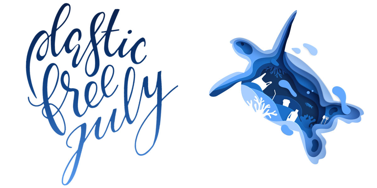 Plastic Free July Image with Turtle