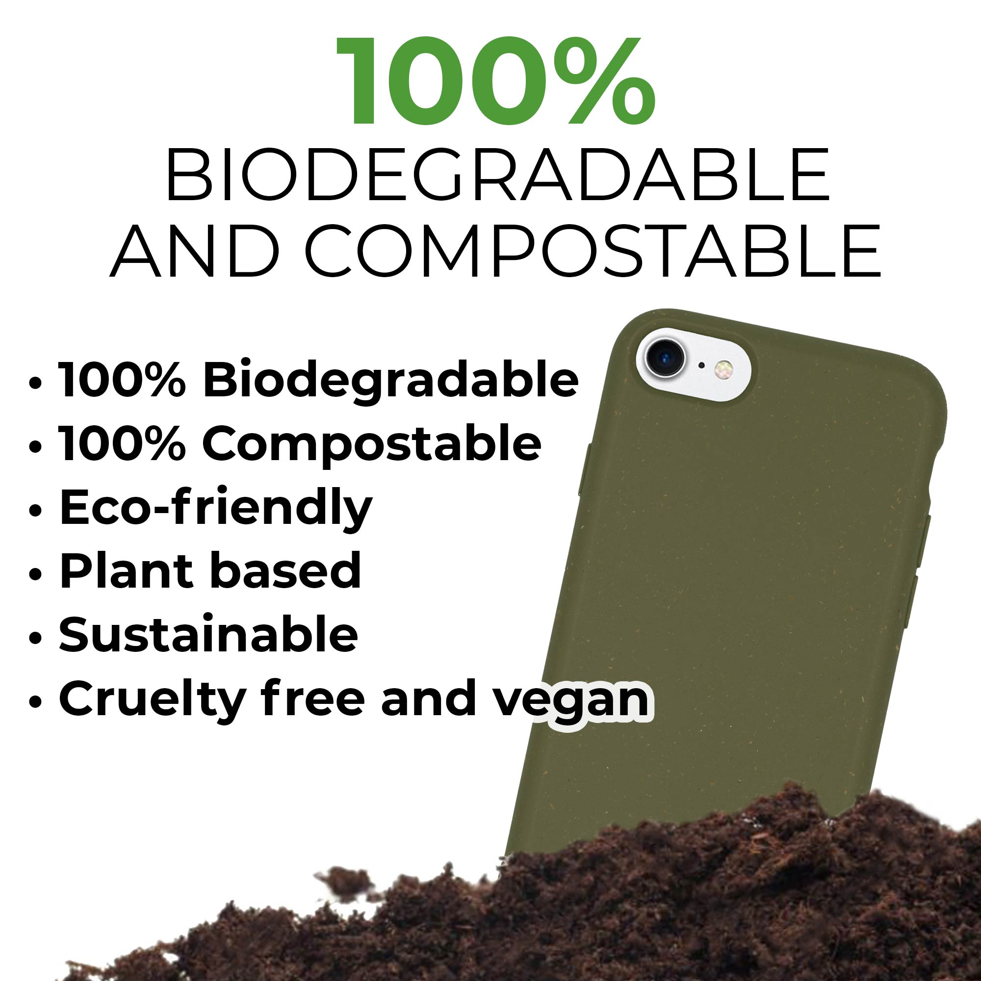 Biodegradable Personalized Phone Case - Olive Green