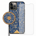 Blue Cornflower bundle with phone case, tempered glass screen protector and matching wireless charger