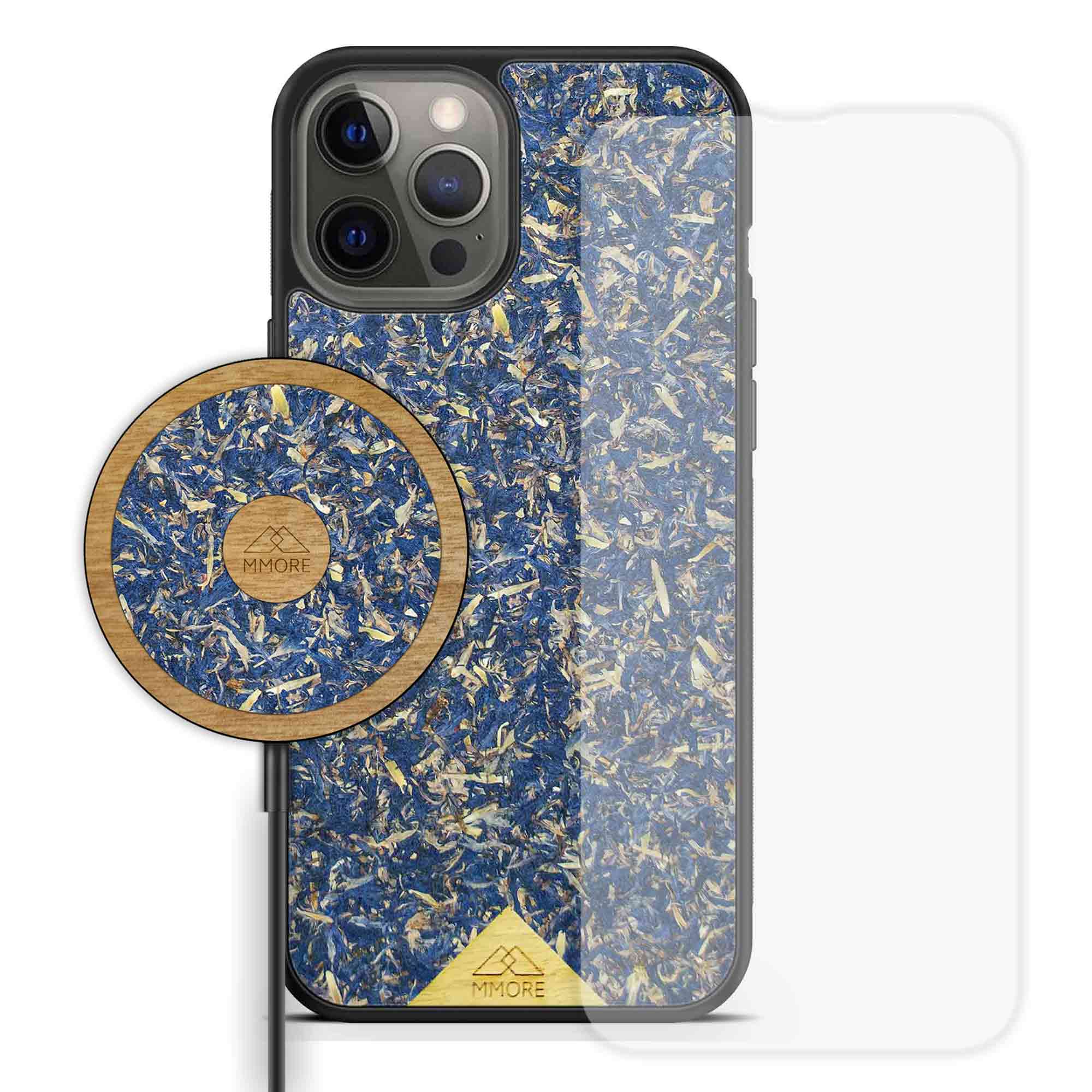 Blue Cornflower BUNDLE Phone Case + Screen Protector + Blue Cornflower Wireless Charger Main image