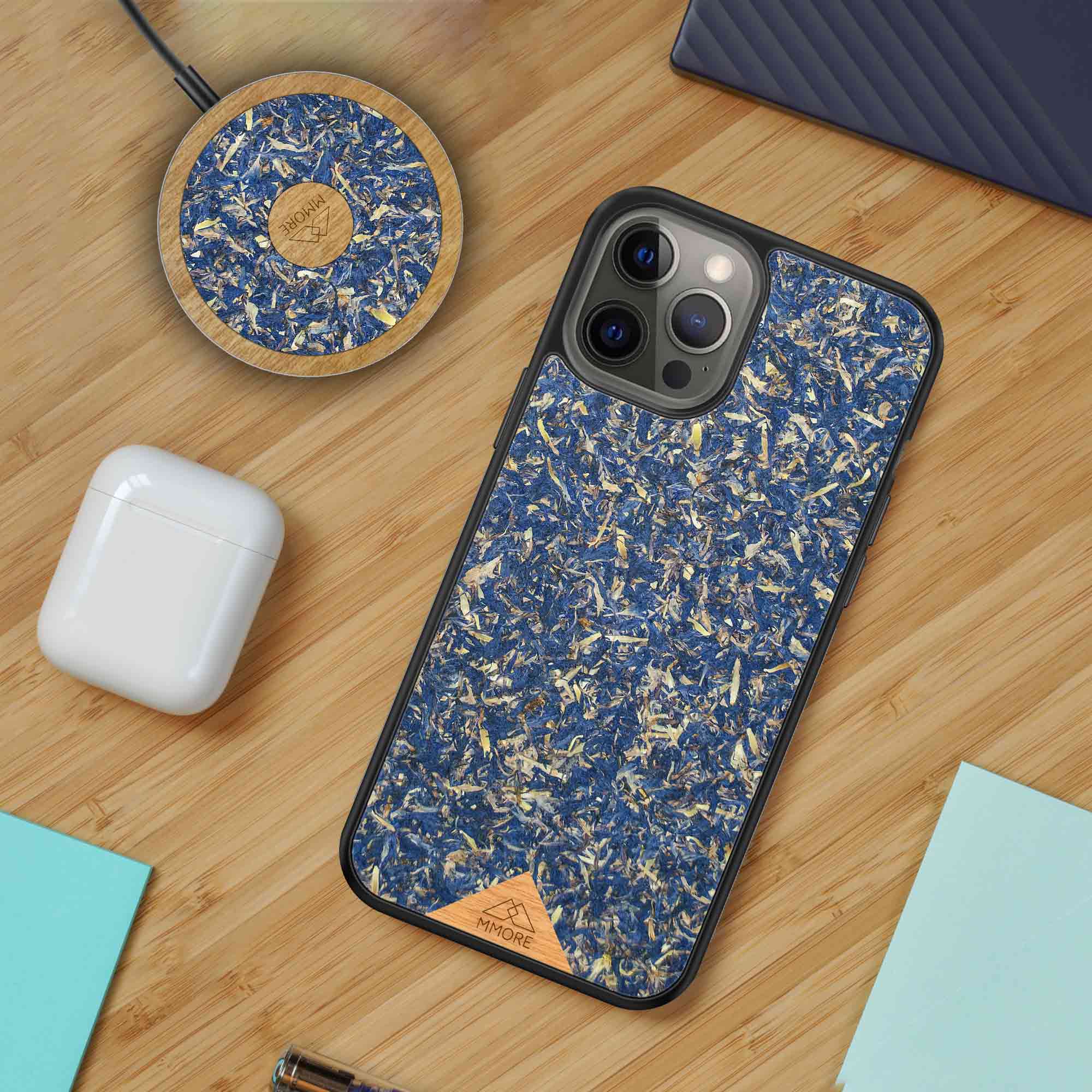 Blue Cornflower BUNDLE Phone Case + Screen Protector + Blue Cornflower Wireless Charger Secondary image