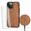 European Walnut bundle with wooden phone case, tempered glass screen protector and matching European Walnut wireless charger