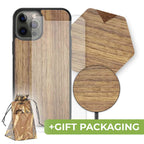 BUNDLE - American Walnut Phone Case + Screen Protector + Wireless Charger + Coasters