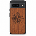 Compass wooden phone case for Google Pixel 8a