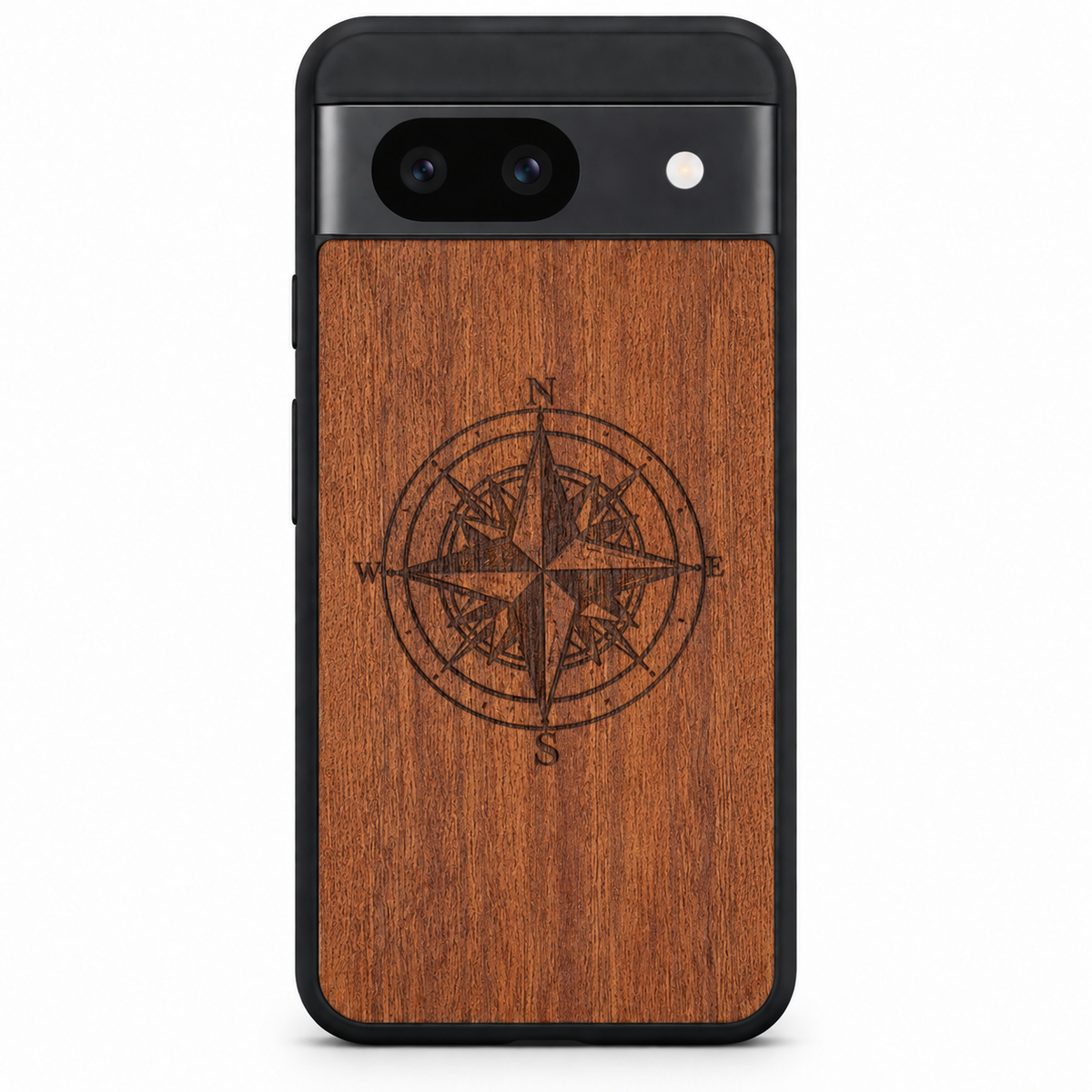 Compass wooden phone case for Google Pixel 8a