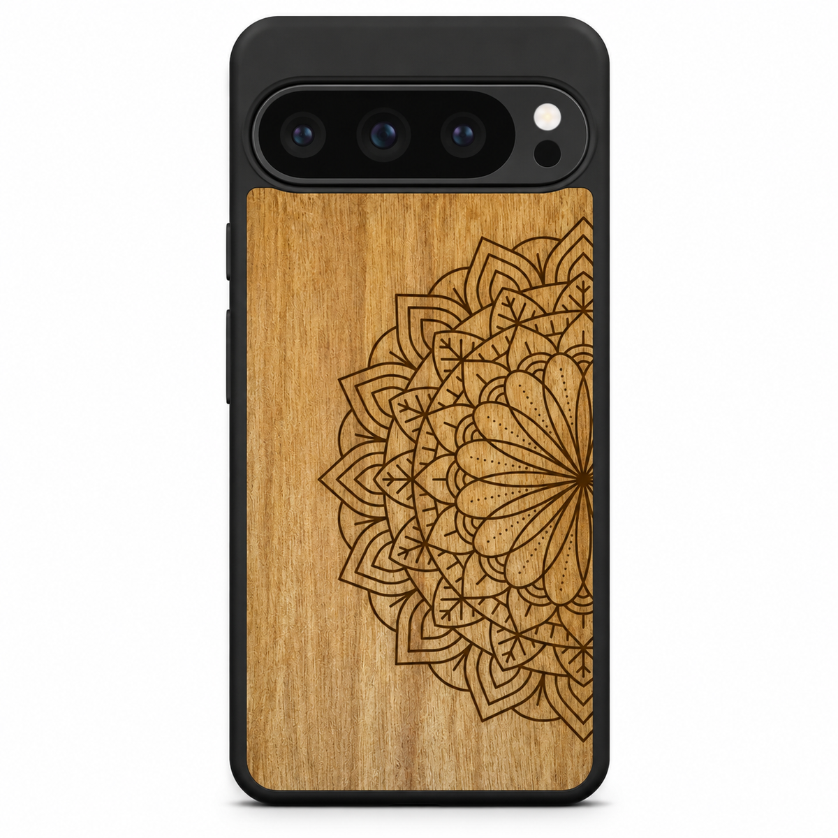 Mandala wooden phone case for Google Pixel 10 Pro XL