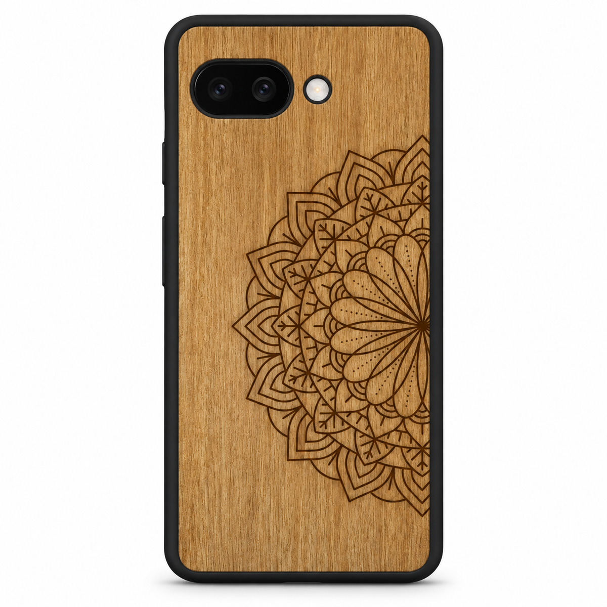 Mandala wooden phone case for Google Pixel 10A