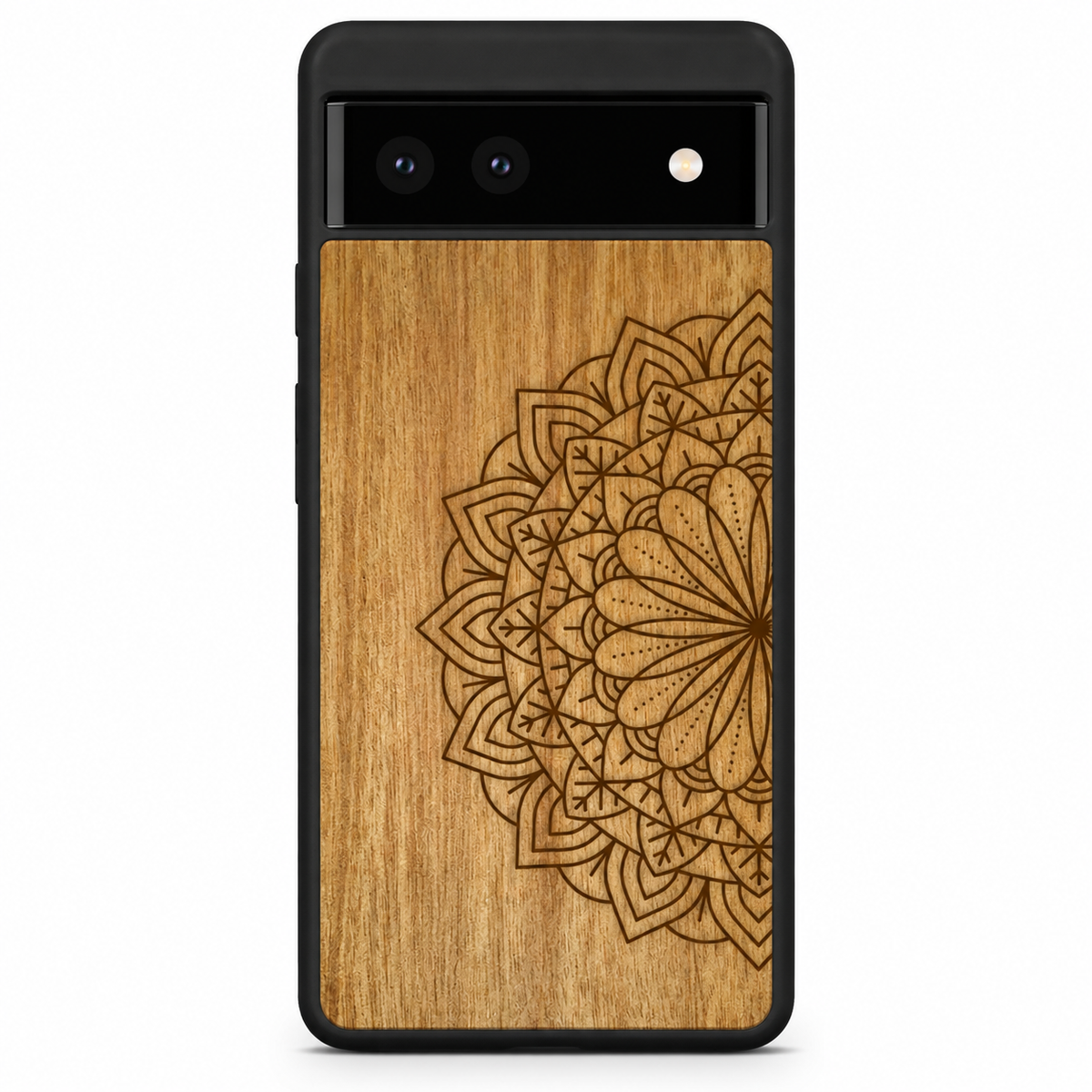 Mandala wooden phone case for Google Pixel 6A