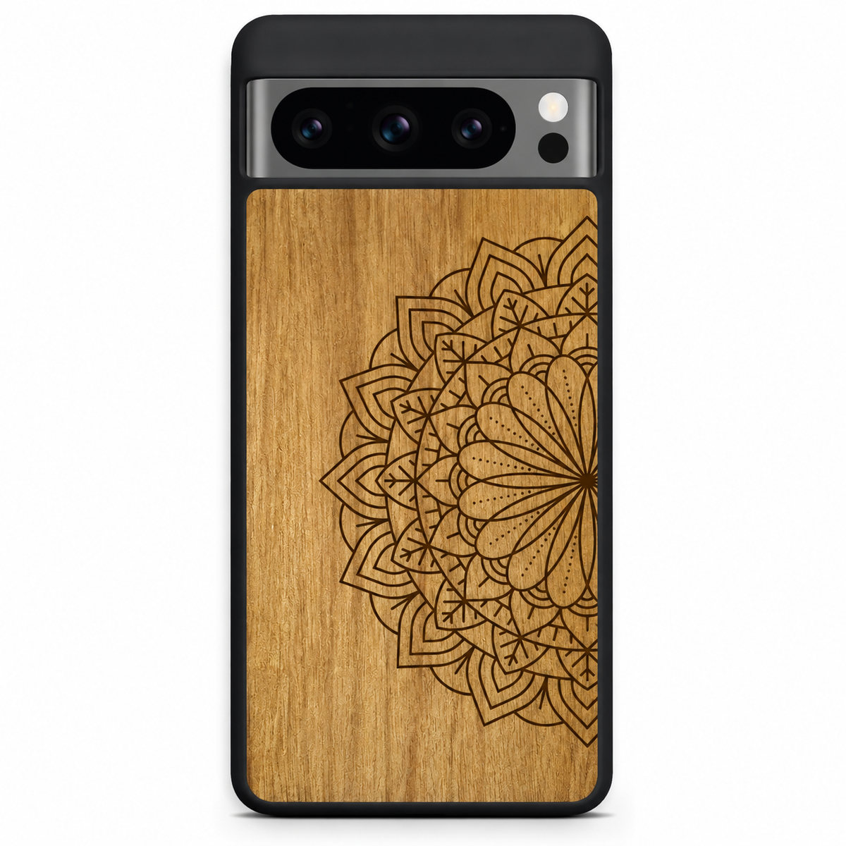 Mandala wooden phone case for Google Pixel 8 Pro