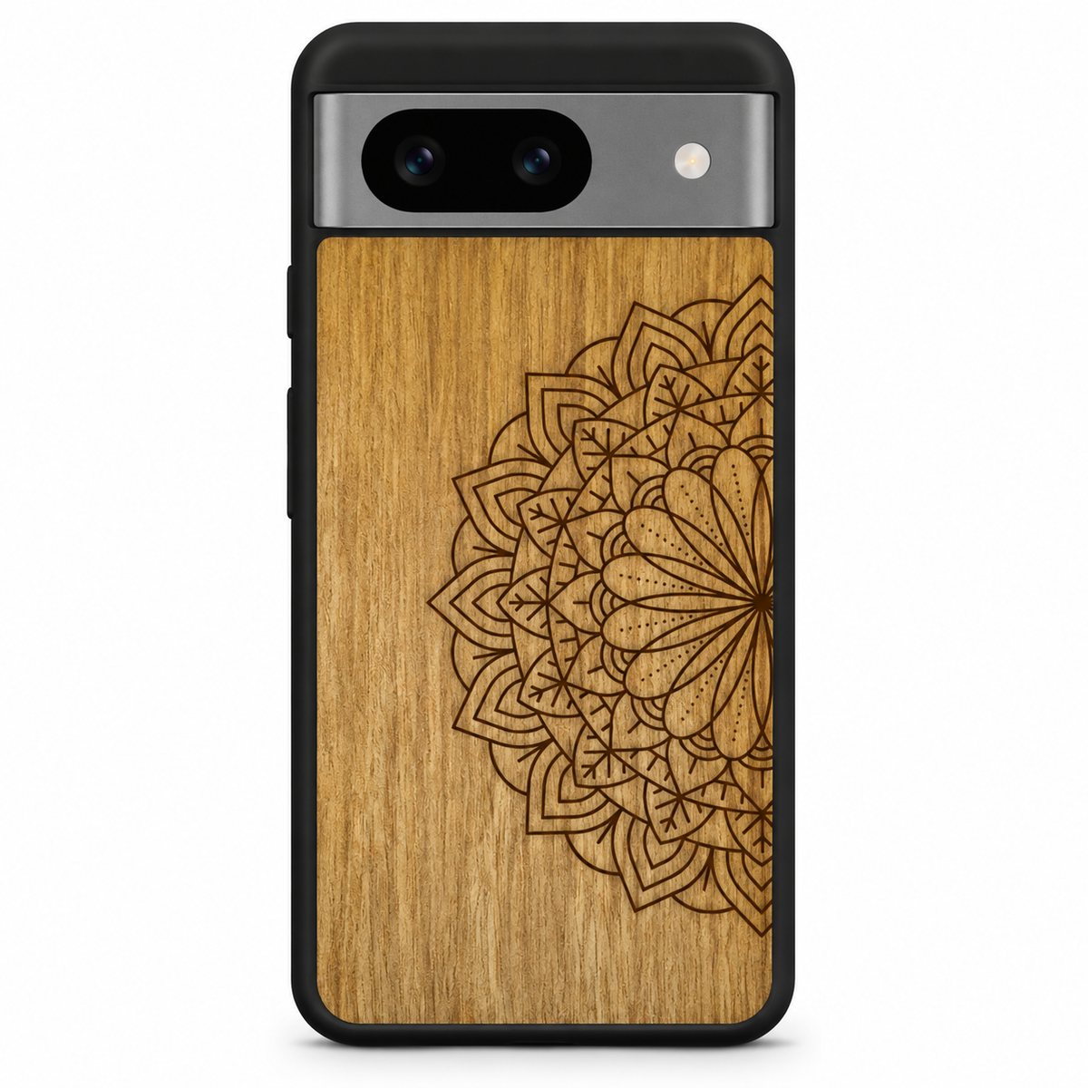 Mandala wooden phone case for Google Pixel 8