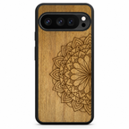 Mandala wooden phone case for Google Pixel 9/9 Pro – Pixel 9 Pro shown
