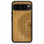 Mandala wooden phone case for Google Pixel 9 XL
