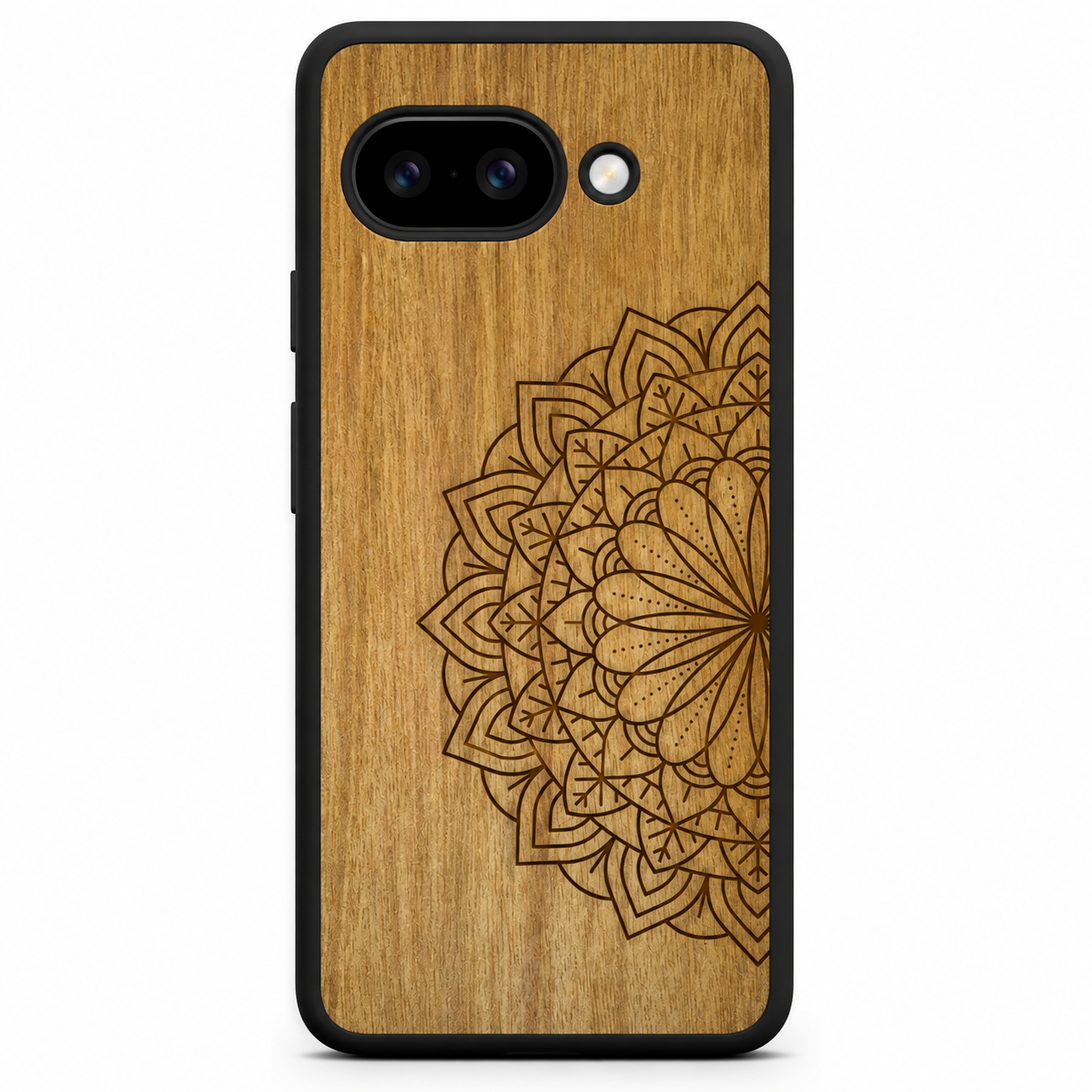 Mandala wooden phone case for Google Pixel 9A