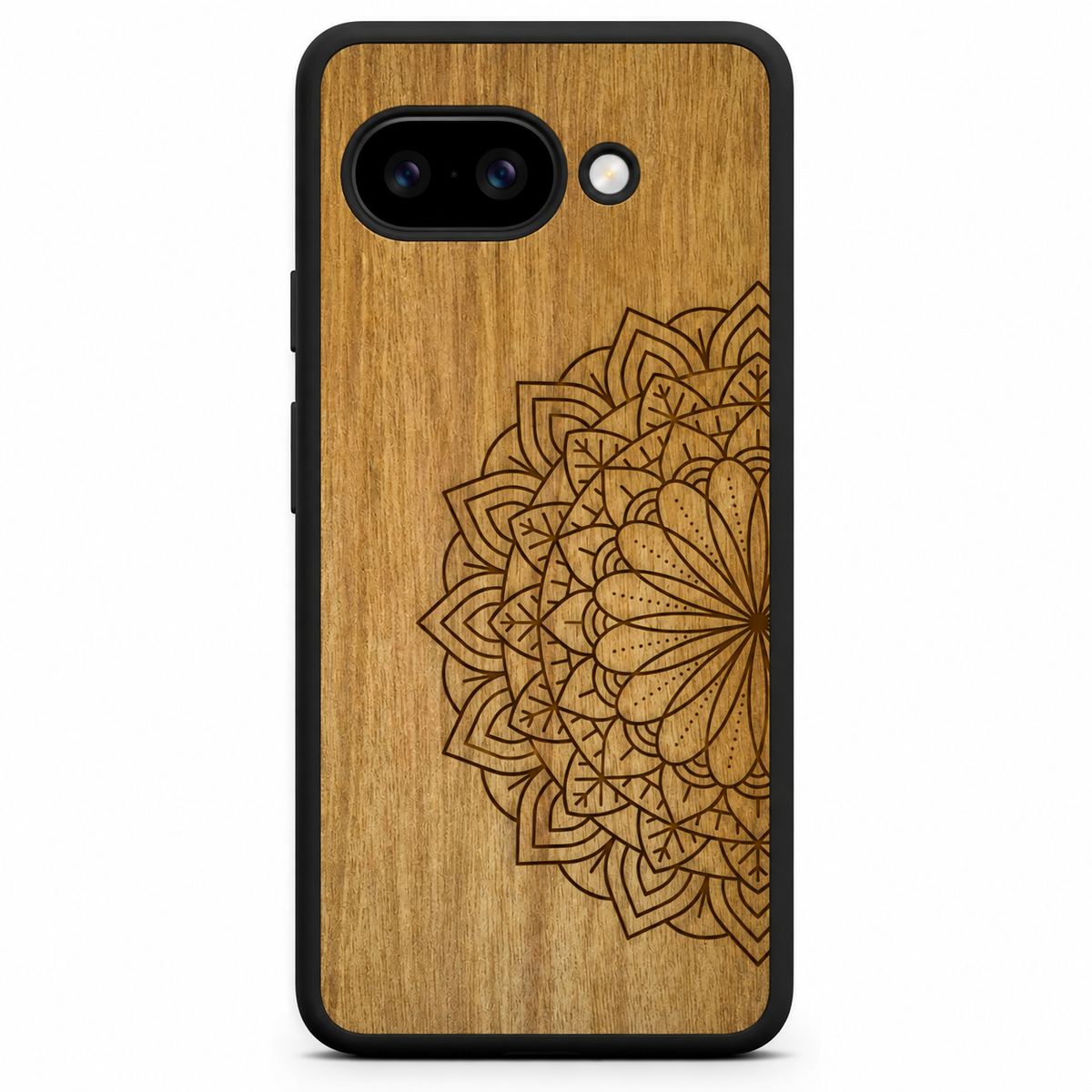 Mandala wooden phone case for Google Pixel 9A