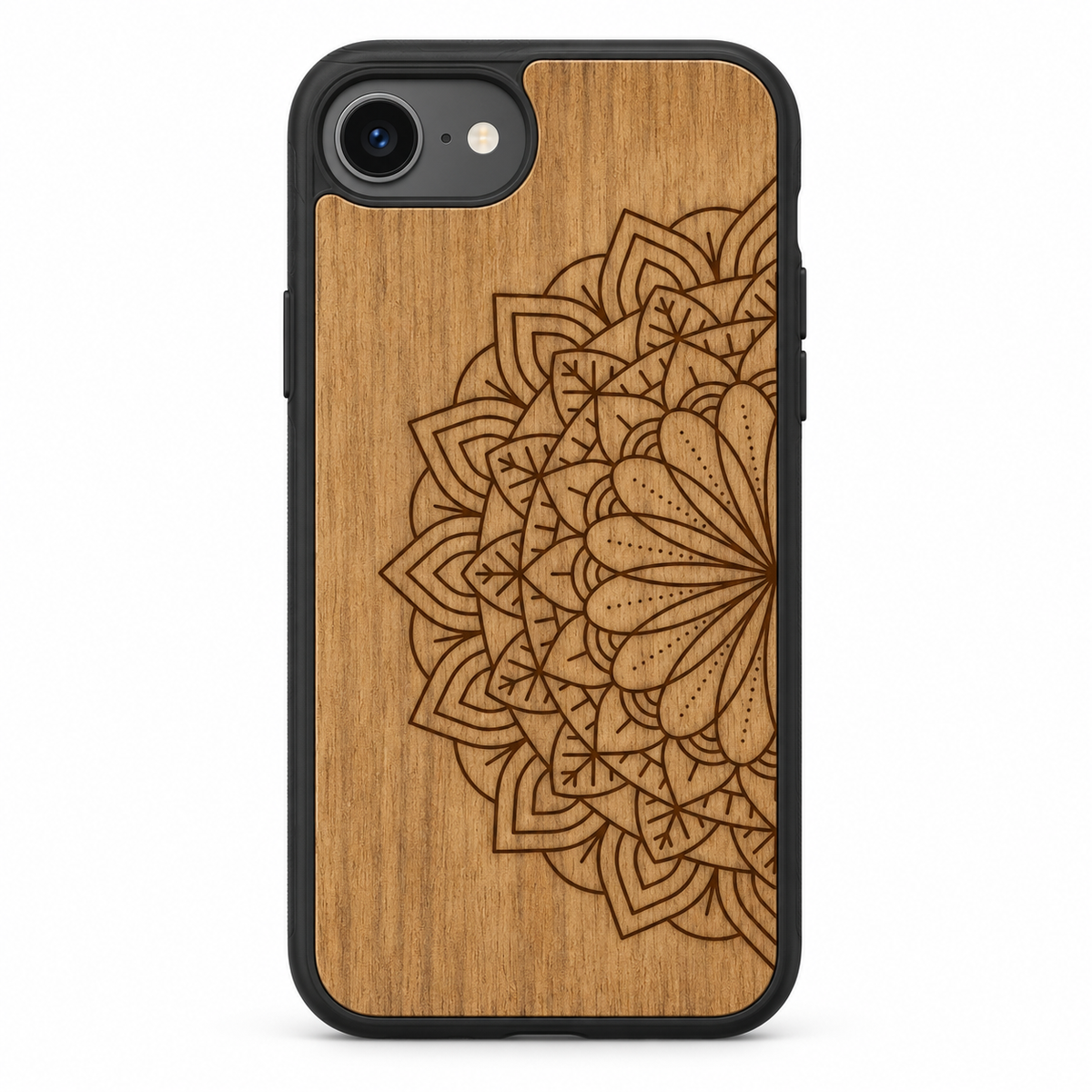 Mandala wooden phone case for iPhone 17e