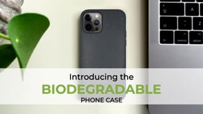 Estuche para teléfono con respaldo de material prensado orgánico biodegradable - Negro