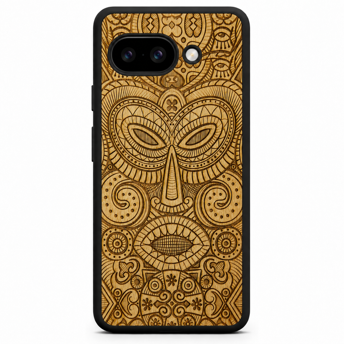MMORE Tribal Mask wood phone case for Google Pixel 9a