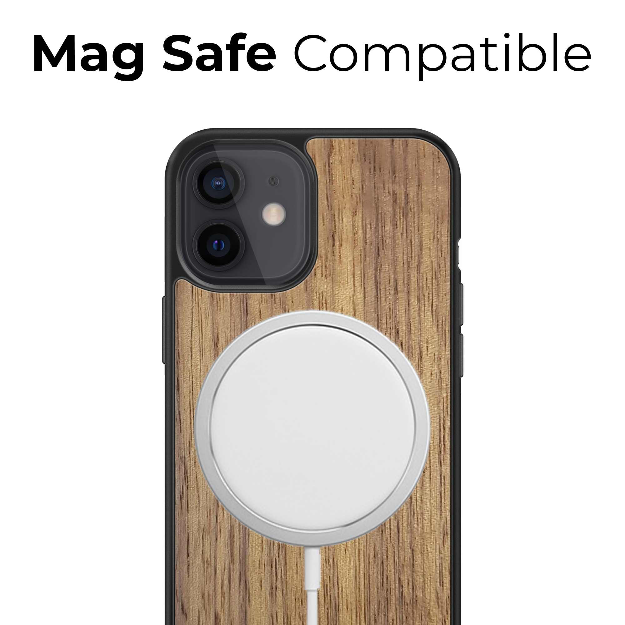 iPhone 12 Mini American Walnut Wood Wireless Charging