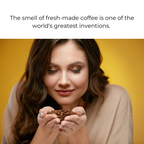 The aroma of a freshly brewed coffee 