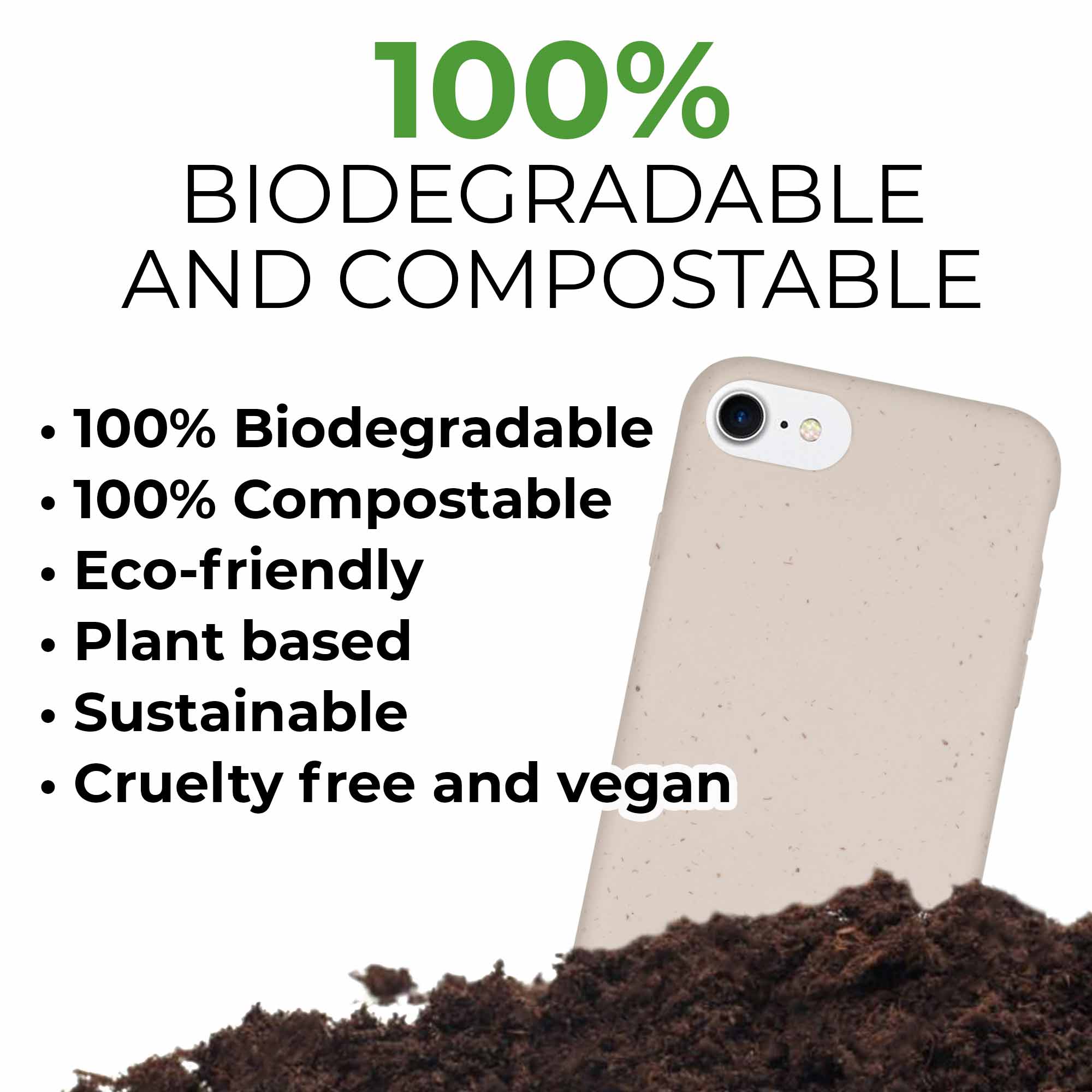Compostable Natural White iPhone Case