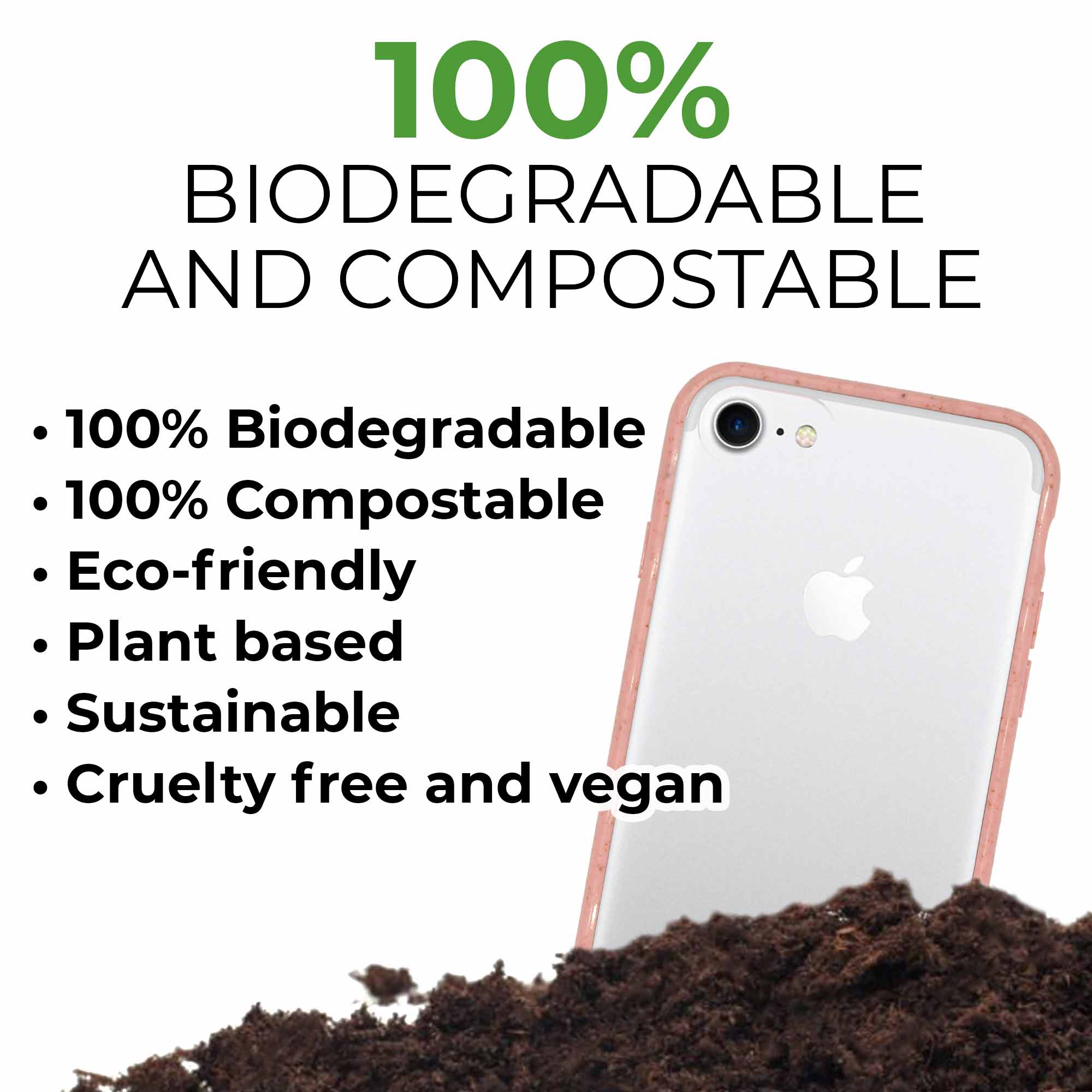 Compostable Transparent Case in Dirt