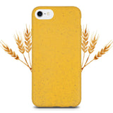Compostable Plant Based Yellow Phone Case on Wheat Background