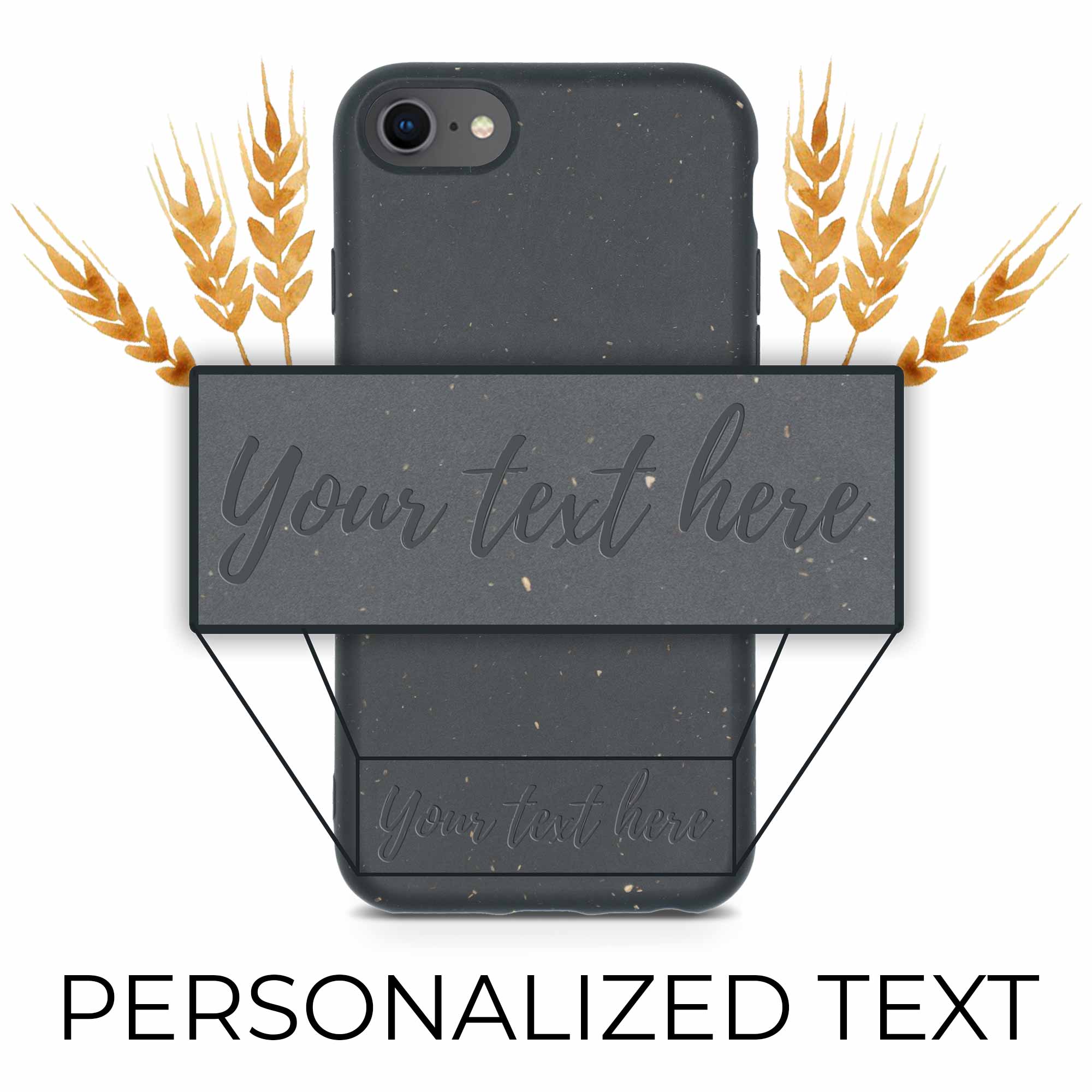 Custom Text Black Biodegradable iPhone Case