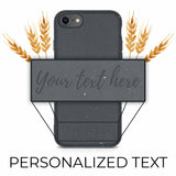 Funda para iPhone biodegradable negra con texto personalizado
