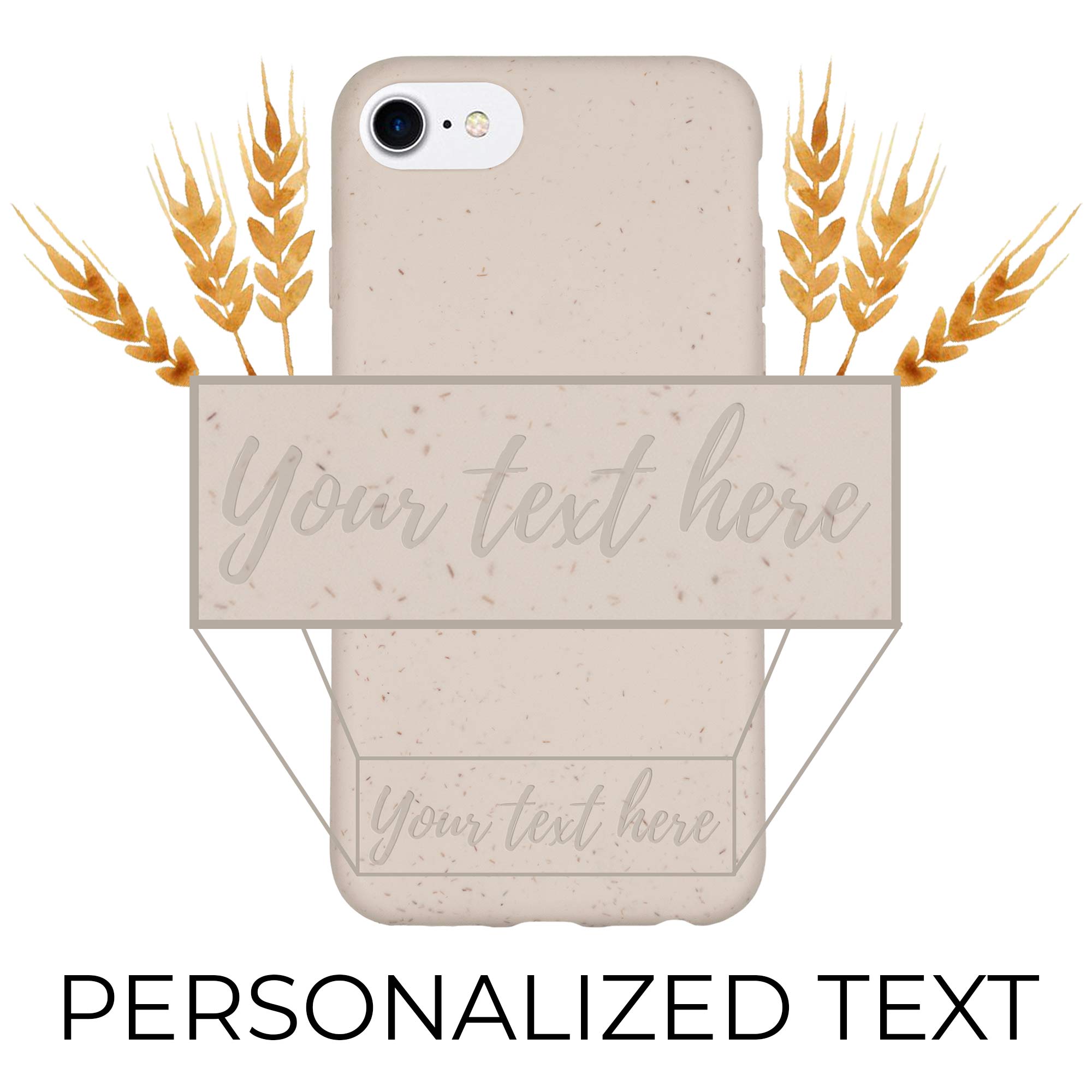 Weiße kompostierbare iPhone-Hülle mit individuellem Text