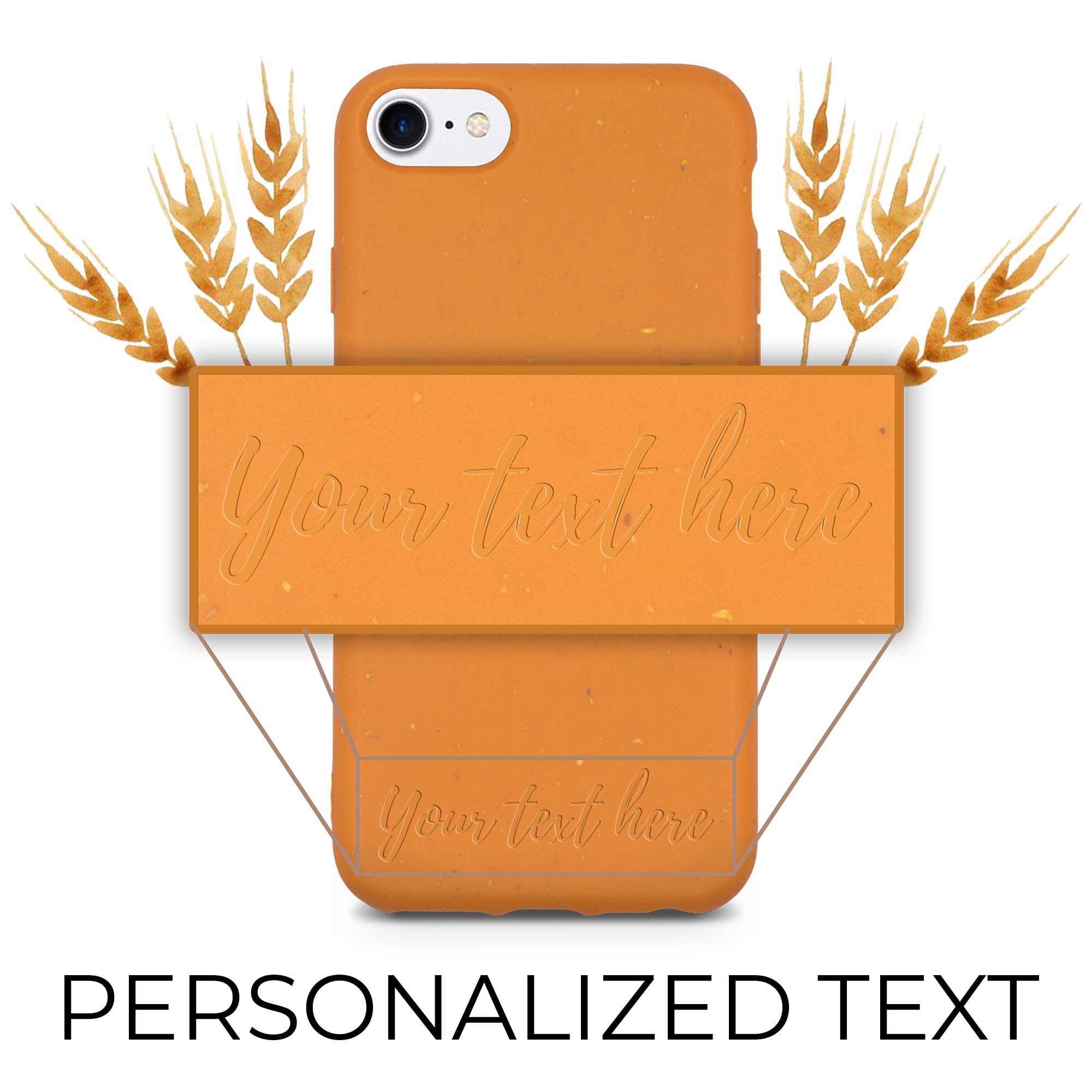 Custom Personalized Text on Biodegradable Orange iPhone Case