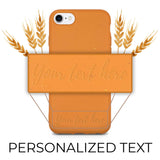 Benutzerdefinierter personalisierter Text auf biologisch abbaubarer orangefarbener iPhone-Hülle