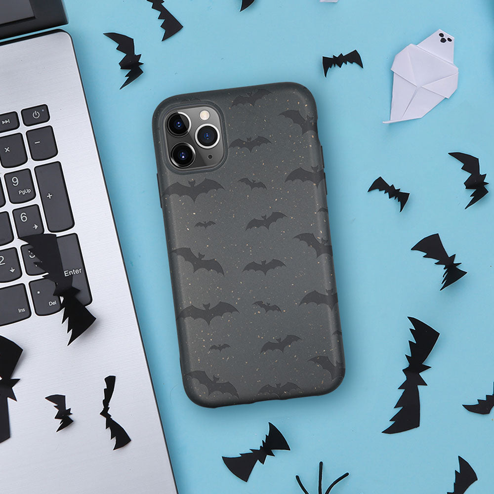 Bats Halloween Biodegradable Phone Case - Black Secondary image