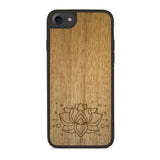 Estuche de madera compostable con grabado Lotus para iphone 7