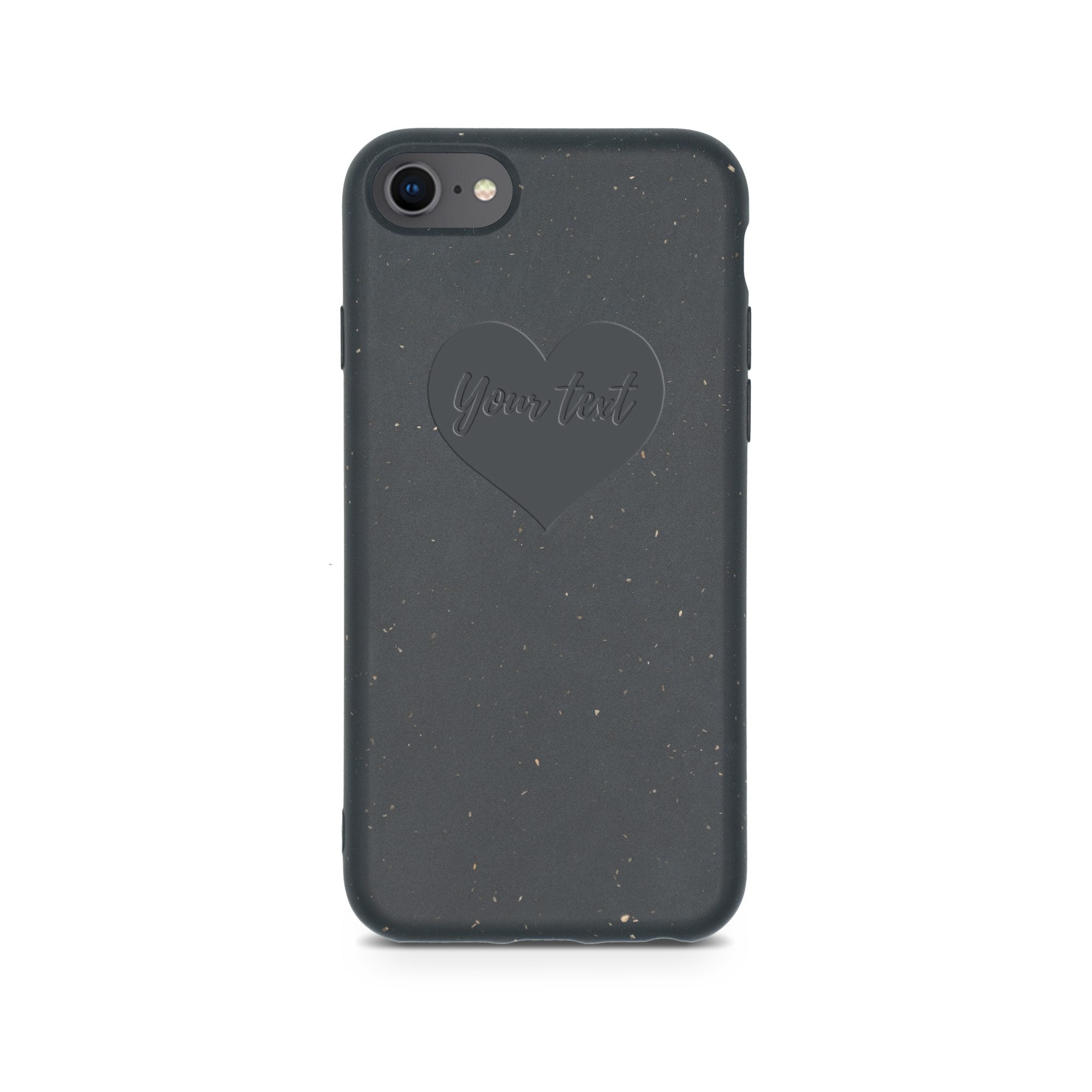 Black Case with Personalized Text in Heart