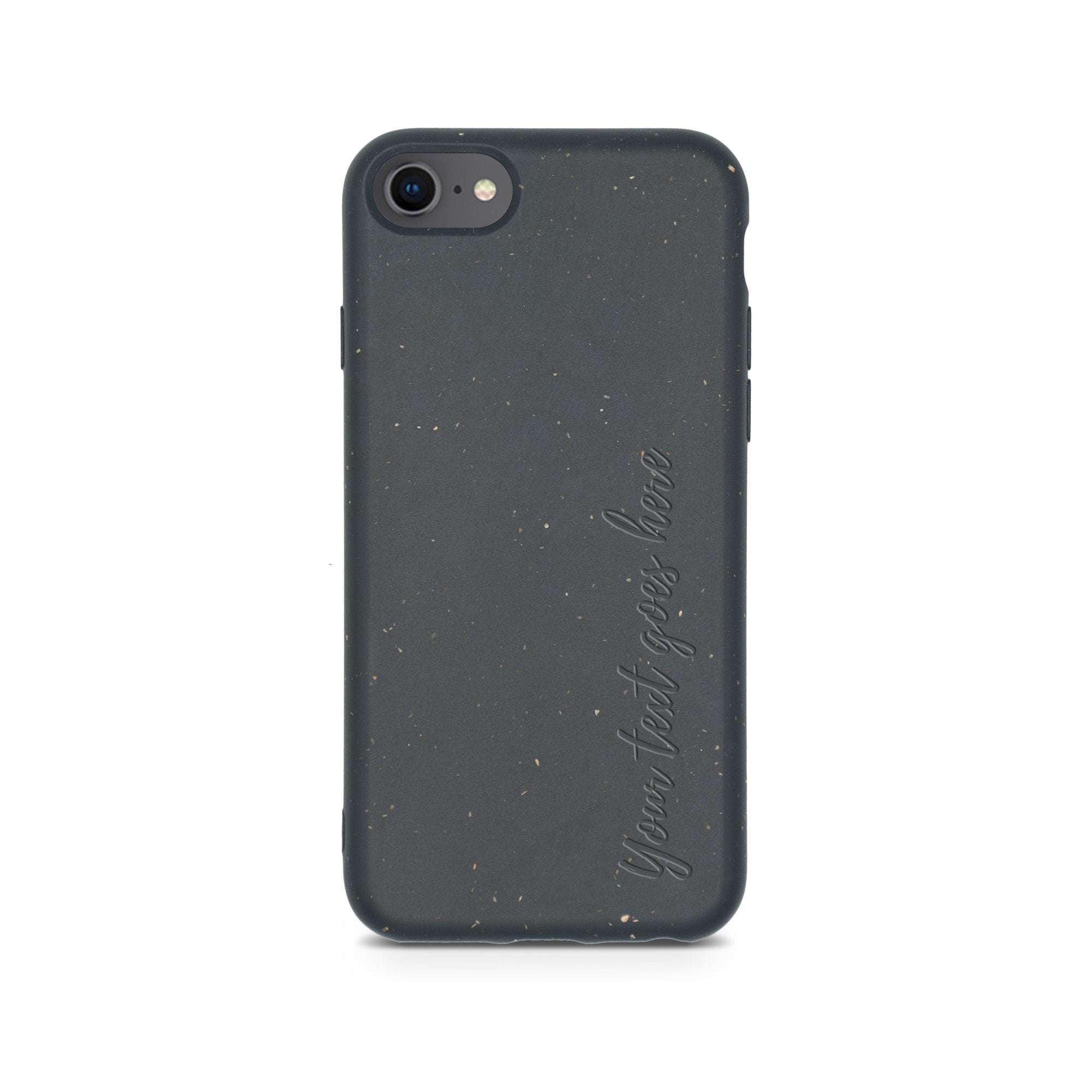 Vertical Perosnalized Text on Compostable Black case