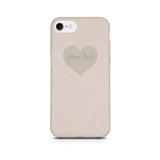 Personalized Natural White Heart Text Phone Case