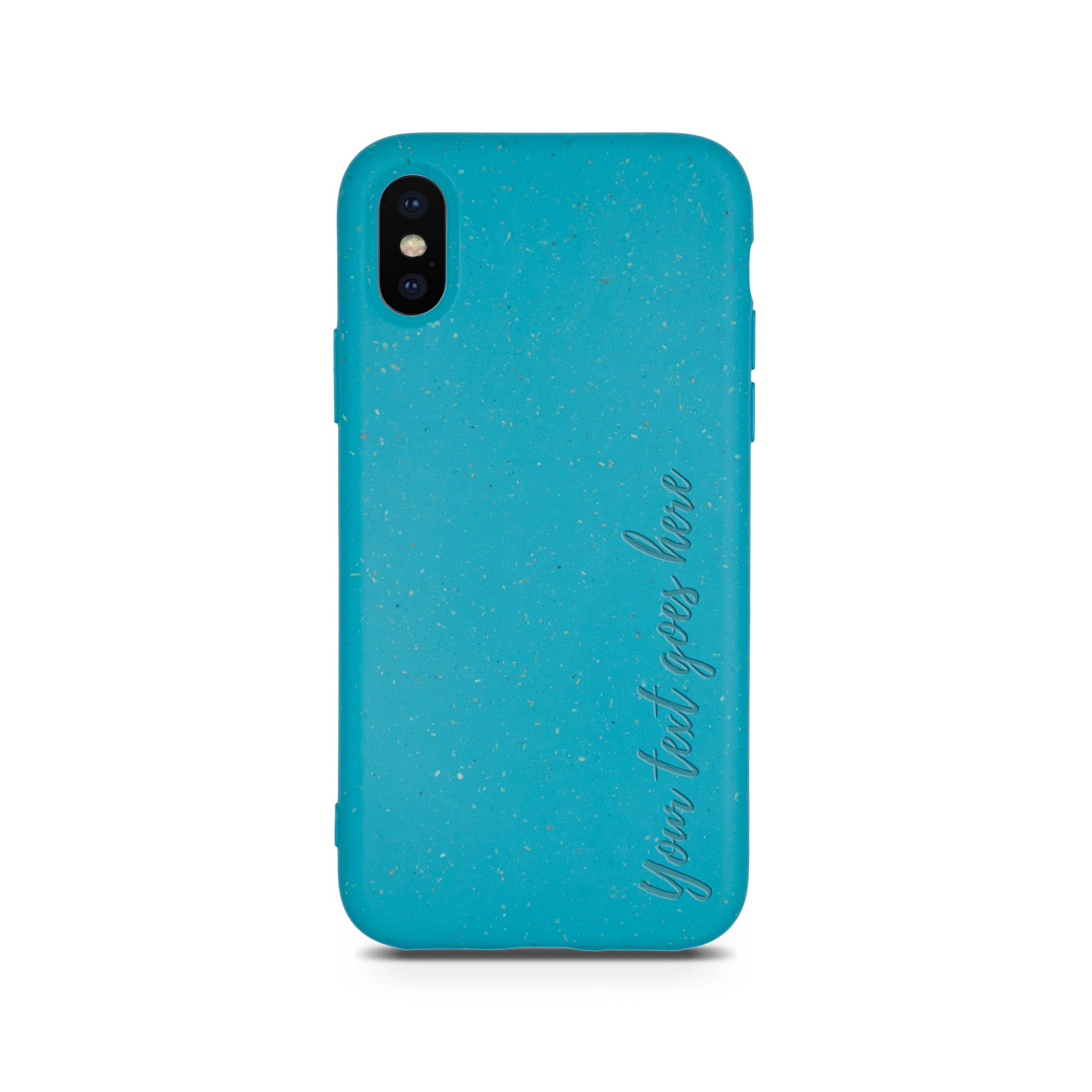 iPhone X Ocean Blue Custom Personalized Vertical Text Phone Case