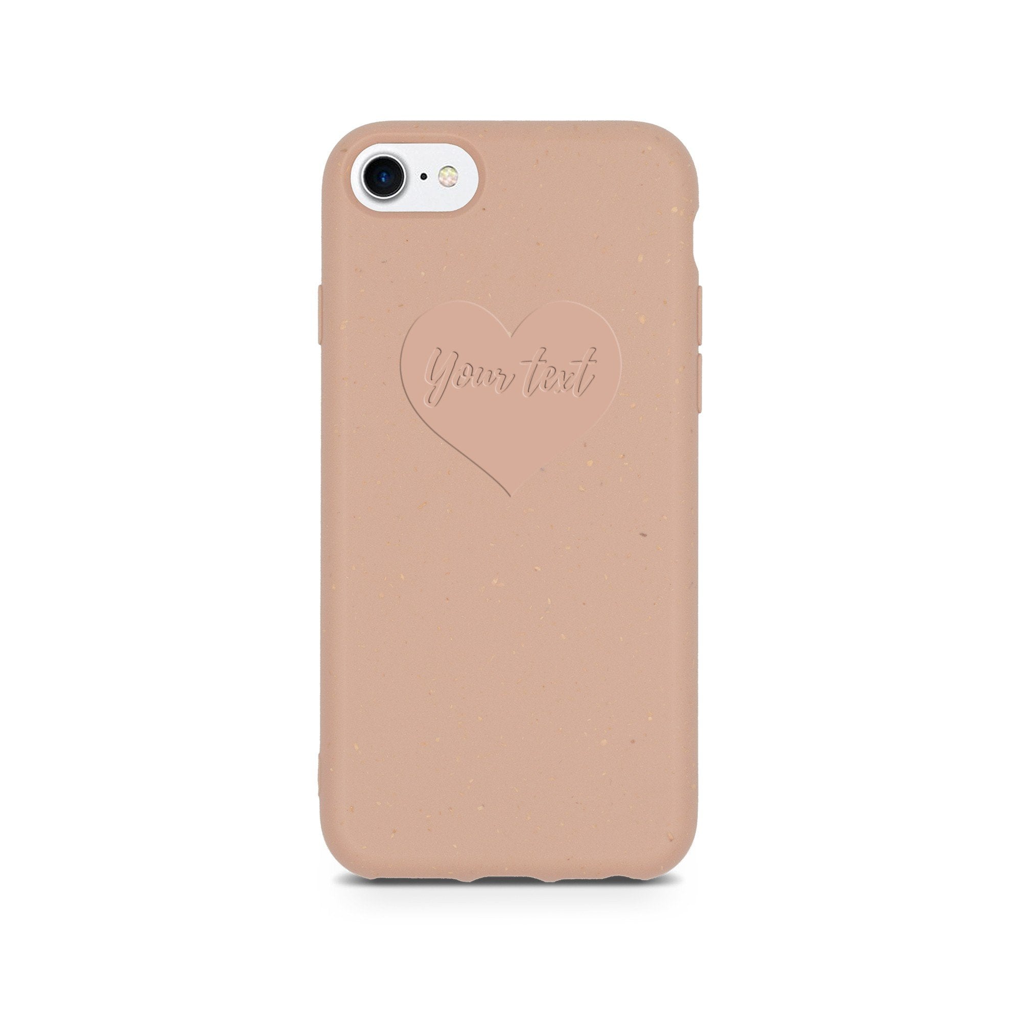  Custom Text in Heart on Biodegradable Pastel Pink iPhone Case