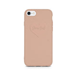  Custom Text in Heart on Biodegradable Pastel Pink iPhone Case