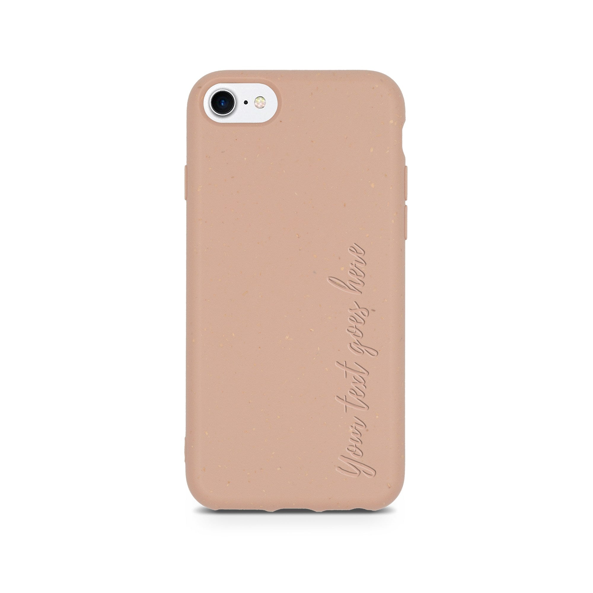 Vinilo o funda para iPhone Texto personalizado vertical en rosa pastel biodegradable