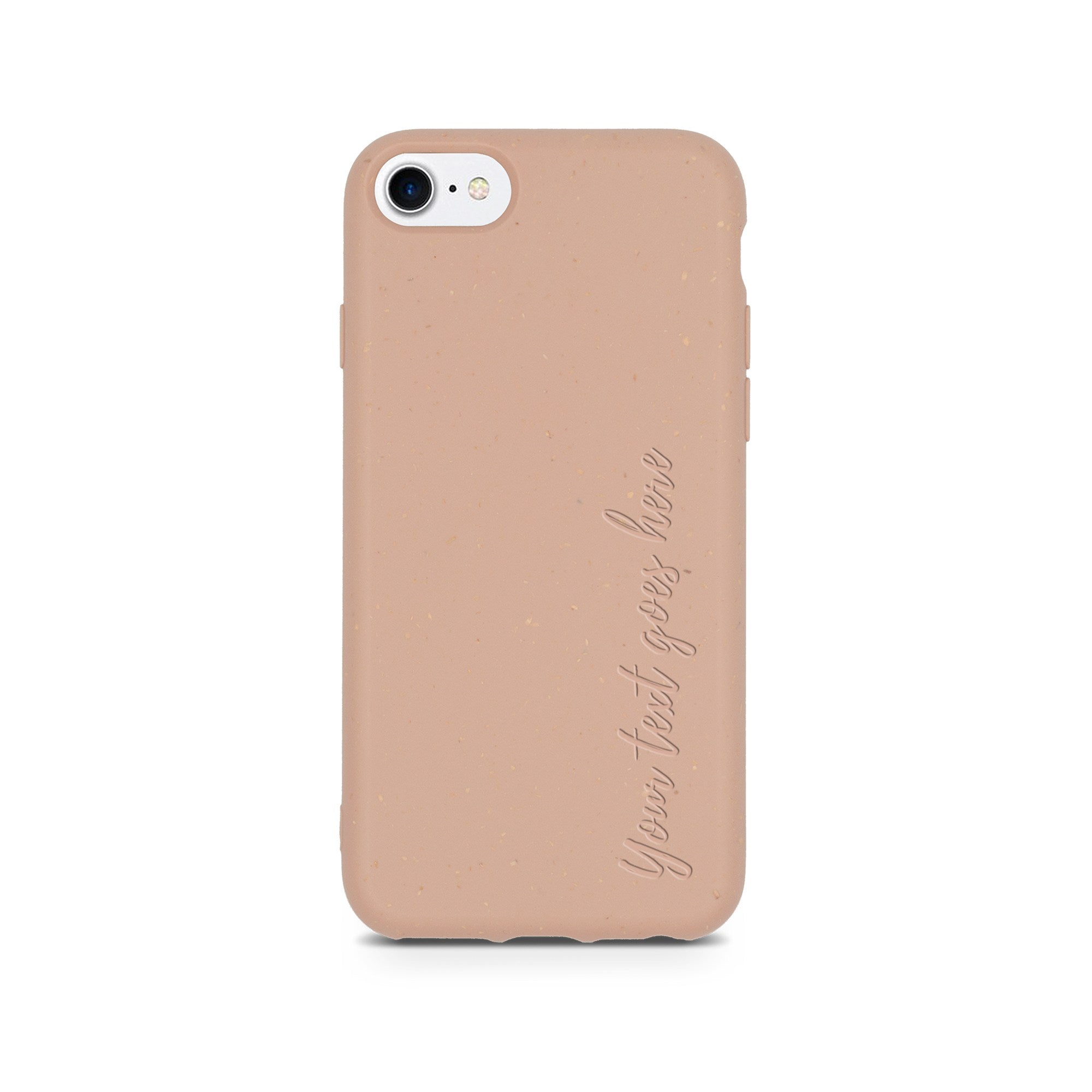 Vertical Custom Text on Biodegradable Pastel Pink iPhone Case