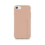Vertical Custom Text on Biodegradable Pastel Pink iPhone Case