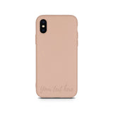 Horizontal Custom Text on Biodegradable Pastel Pink iPhone X Case