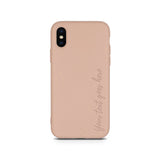 Vertical Custom Text on Biodegradable Pastel Pink iPhone x Case