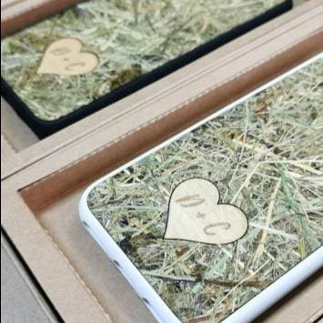 Custom Text in Heart on Alpine Hay Case