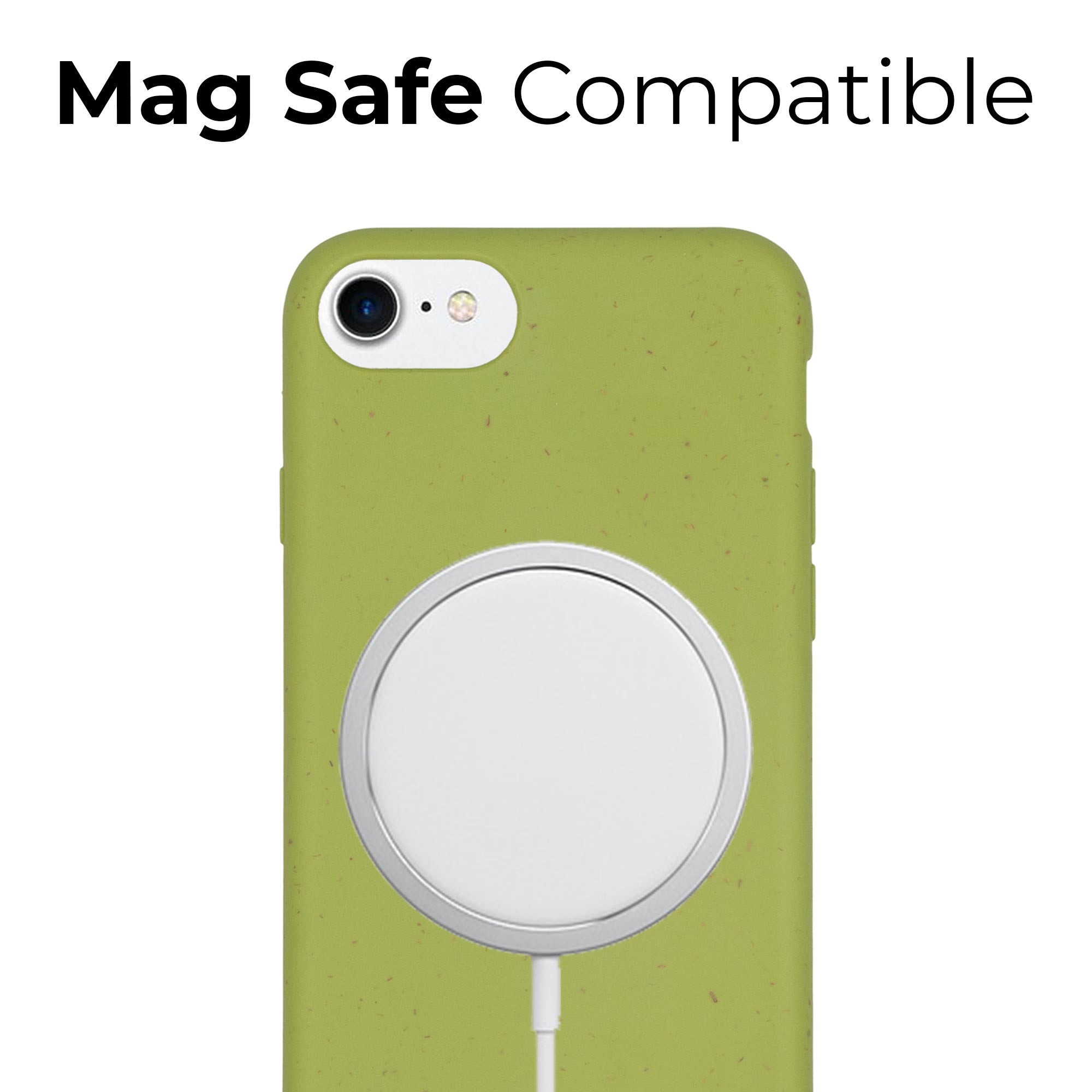 Carcasa para teléfono verde compatible con carga inalámbrica y segura Mag