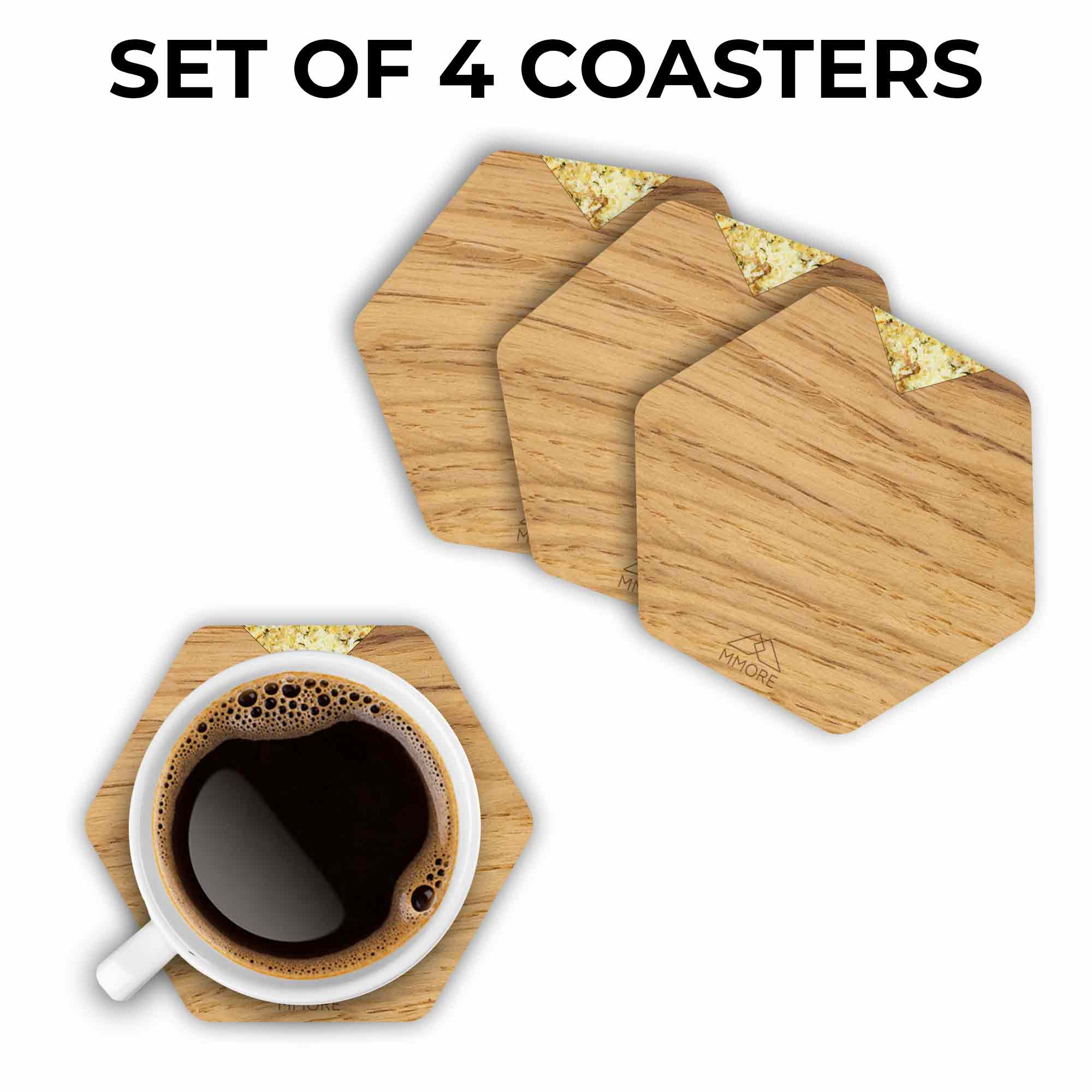 Wooden Coasters - Oak / Set of 4 coasters / from MMORE – MMORE Cases